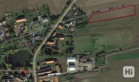 mapa s vyznačenou stavební parcelou v obci Haškovcova Lhota