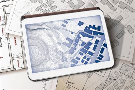 Ilustrace budovy s katastrální mapou v pozadí
