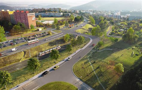 Nákres trasy nové tramvajové trati na Kamechy s vyznačením tunelu a konečné smyčky
