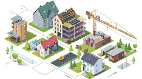 infografika zobrazující různé typy stavebních pozemků a jejich výhody
