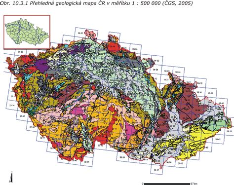 ukázka geologické mapy pro oblast Klenovice