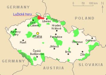 Mapa Lužických hor s vyznačenými lokalitami nabízených pozemků