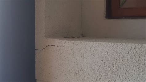 Detailní záběr na prasklinu na zdi v pronajatém bytě