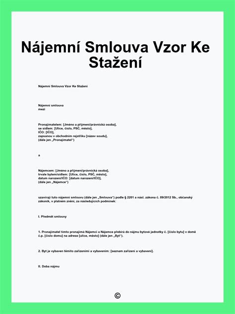 Nájemní smlouva a její výpověď - základní informace