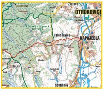 Mapa obce Lány a jejího okolí