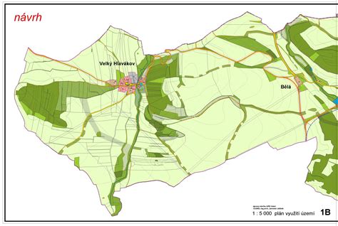 mapa obce Valeč s vyznačením pozemku
