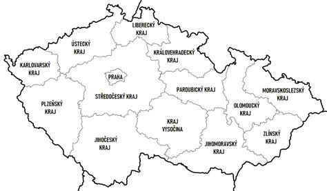 Mapa České republiky s vyznačenými Severními Čechami a ikonami realitních kanceláří