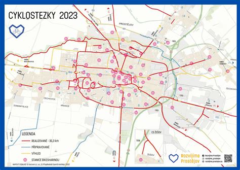 mapa cyklostezek a turistických tras v okolí Krásné