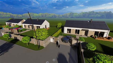 vizualizace moderní novostavby v klidné lokalitě