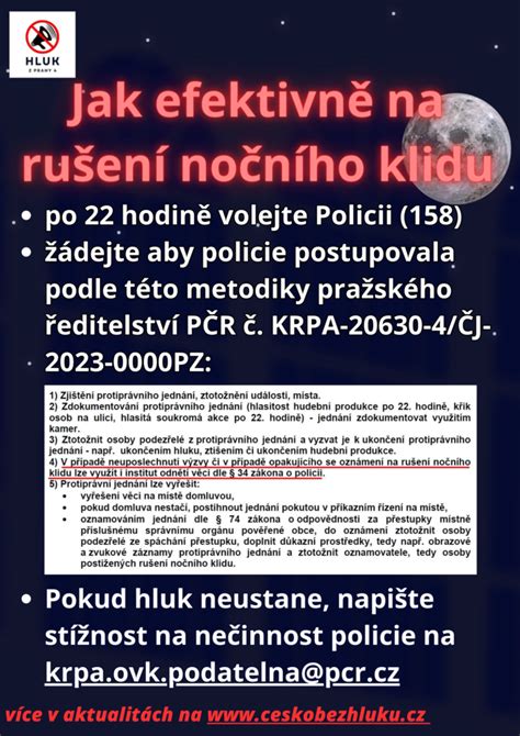 ilustrace znázorňující dodržování nočního klidu