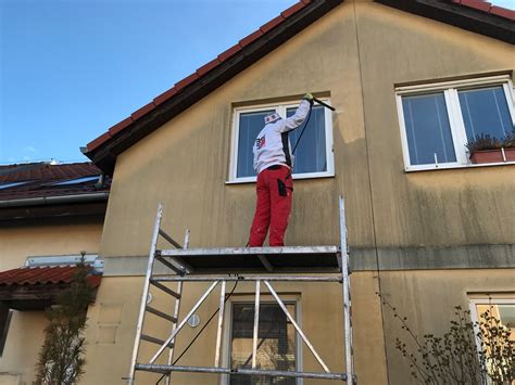 Schéma znázorňující poškození fasády tlakovou vodou