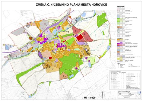 Mapa Hluboké nad Vltavou s vyznačením územního plánu