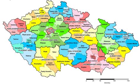 mapa okresu Prostějov s vyznačenými obcemi