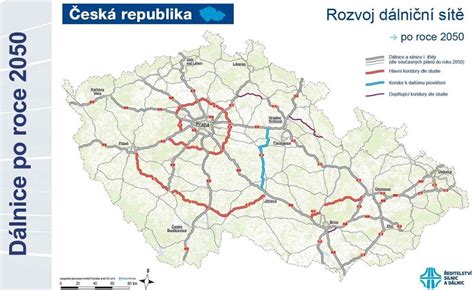 mapa s vyznačenými možnými variantami trasování dálnice D20