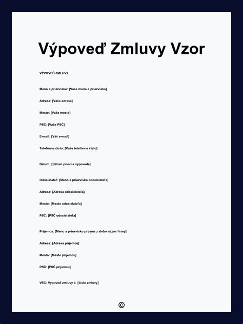 Schema s krokmi pre vypovedanie nájomnej zmluvy