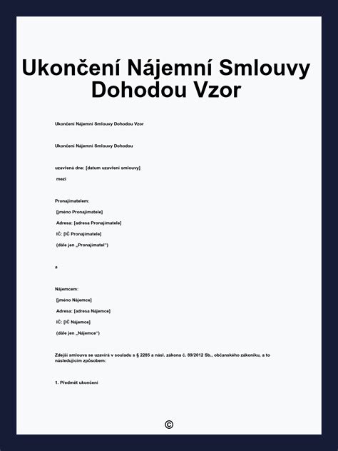 Ilustrace znázorňující různé možnosti ukončení nájemní smlouvy (dohoda, výpověď, uplynutí lhůty)
