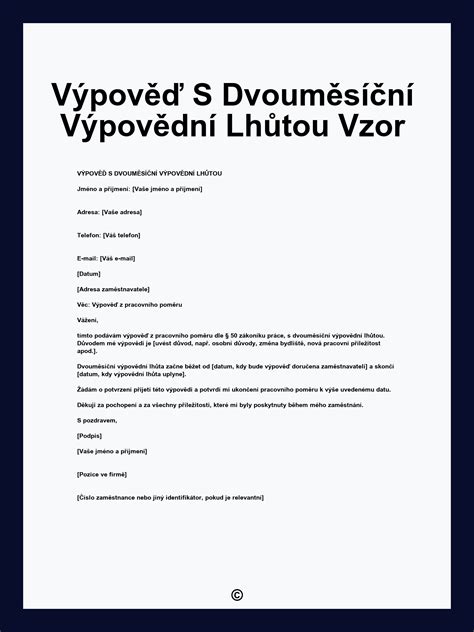 Infografika s časovou osou znázorňující běh tříměsíční výpovědní lhůty