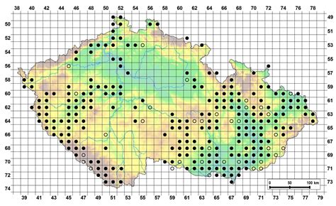 Mapa rozšíření Arnica montana v Evropě