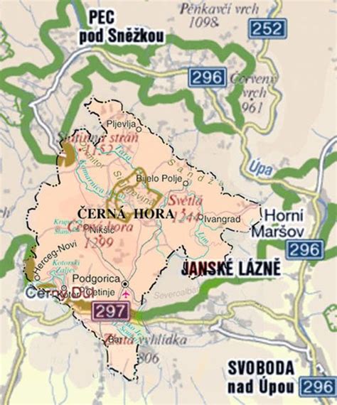 mapa obce Černá Hora