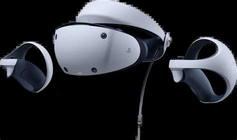 Ilustrace moderního VR headsetu s ovladači