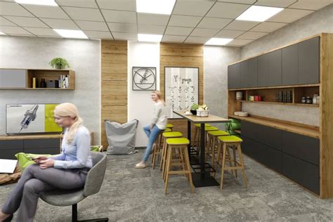 Interiér moderně zrekonstruované kanceláře s nábytkem