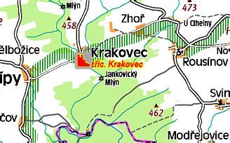 Mapa okolí hradu Krakovec