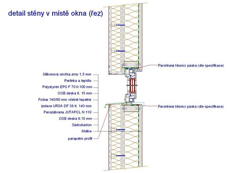 Detail napojení zateplení na okenní otvor