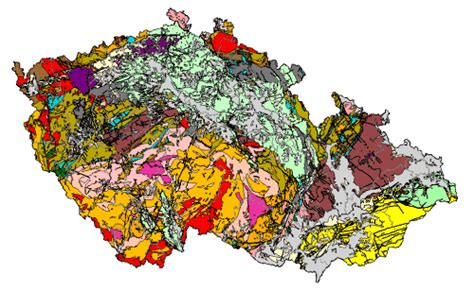 Ukázka geologické mapy Hněvčeves s legendou