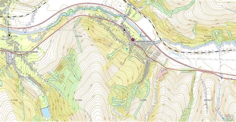 Příklad geologické mapy s vyznačenými geologickými útvary