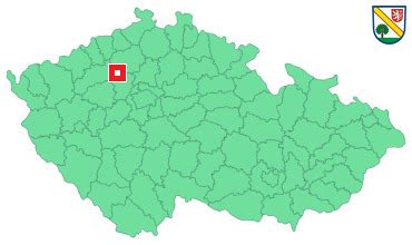 mapa obce Peruc s vyznačenými nabízenými nemovitostmi
