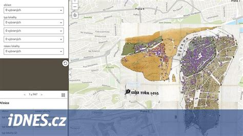 Interaktivní mapa katastrálního území Vrchoviny s vyznačenými parcelami