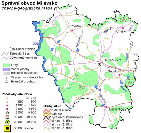 Mapa polohy města Milevsko