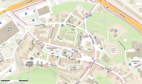 Mapa Karviné s vyznačením polohy katastrálního úřadu