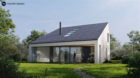 Pohled na moderní rodinné domy v developerském projektu Kestřanské dvory