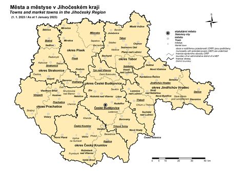 Mapa Jihočeského kraje s vyznačením obce Kestřany a okolních měst