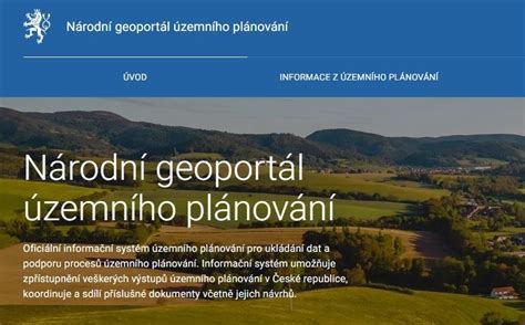 ukázka uživatelského rozhraní Národního geoportálu územního plánování