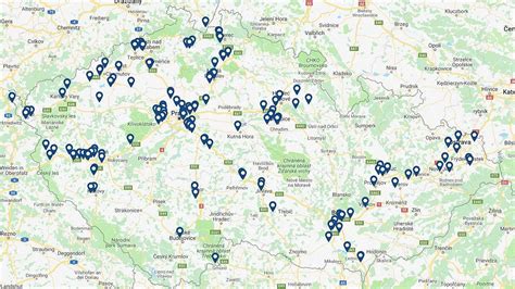 mapa s vyznačením klíčových průmyslových a logistických zón v ČR
