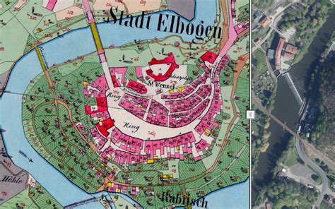 Ukázka historické katastrální mapy z období Císařských otisků.