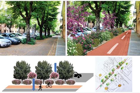 Vizualizace původní aleje stromů na Viale Carducci před plánovanou rekonstrukcí