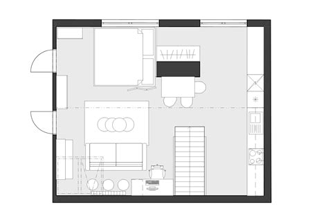 Půdorys komerčního prostoru 21 m² v prvním patře Lékařského domu