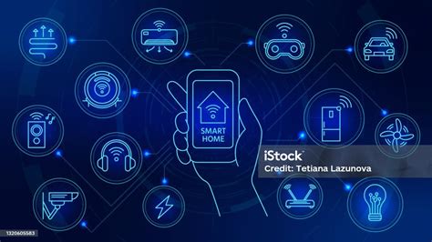 Ilustrace ovládání chytré domácnosti přes mobilní aplikaci