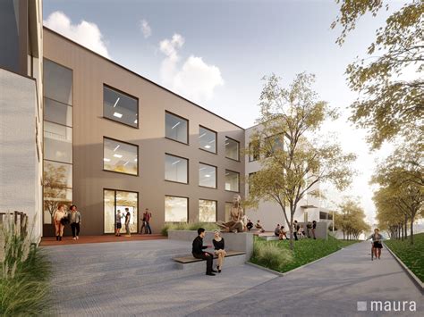 architektonická vizualizace modernizované školy