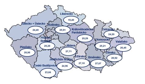 Mapa zobrazující rozložení vlastnictví půdy v ČR.