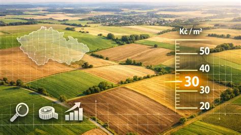 Infografika znázorňující faktory ovlivňující cenu pronájmu zemědělské půdy