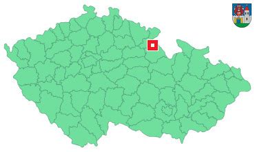 Mapa správního území ORP Nové Město nad Metují s vyznačenými obcemi.