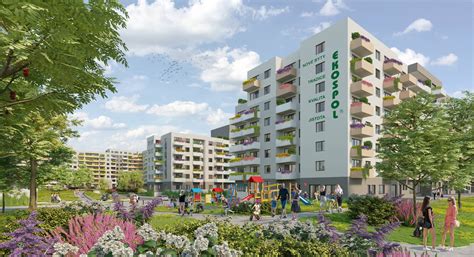 Vizualizace exteriéru rezidenčního komplexu Ekocity Hostivař