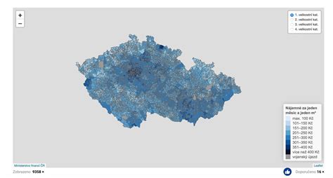 Interaktivní mapa s daty o veřejném osvětlení