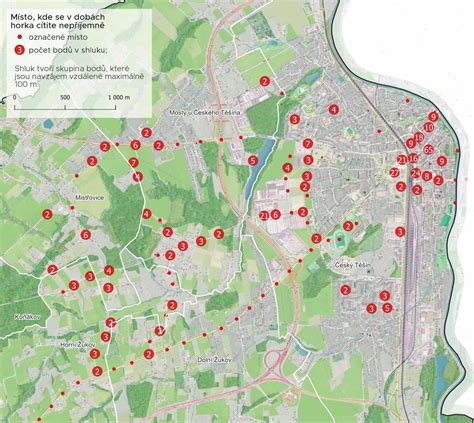 mapa lokality Pitkovice s vyznačenými body zájmu